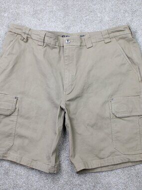 Duluth Trading Shorts Men 44 Beige DuluthFlex Fire Hose 10" Cargo Cotton Stretch